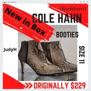 Cole Haan Booties Grand Ambition Arietta Snake Print